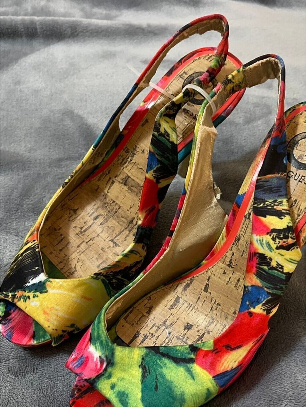 G by Guess | 10 | Guess Multicolor Slingback Peep-Toe Heels